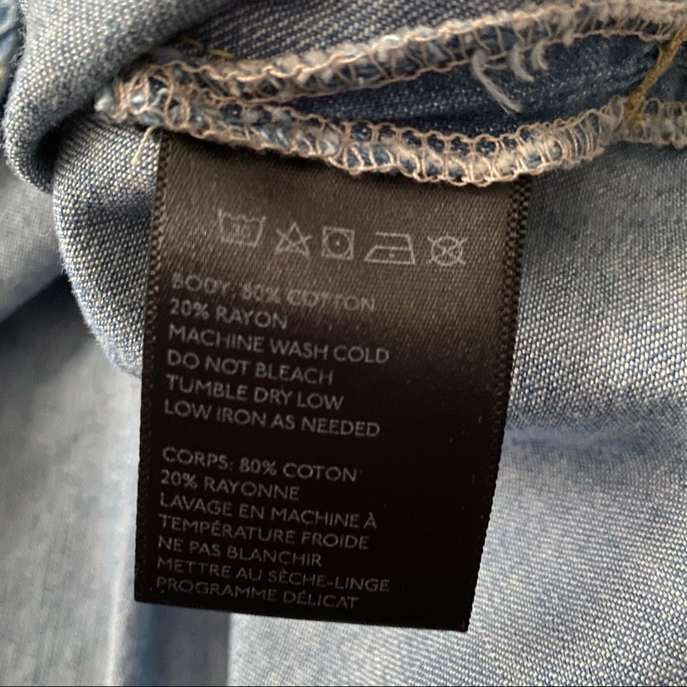 BDG Polkadot Chambray Button Down Top - Picture 3 of 6